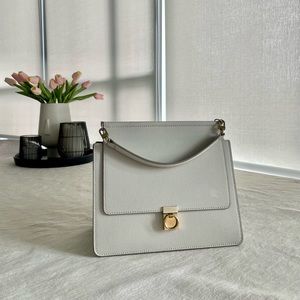 Polene Paris Number Seven (Numéro Sept) Chalk Textured leather bag